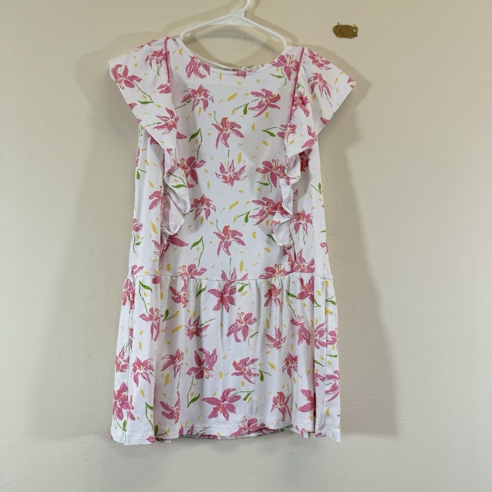 Bella Bliss Girls Ruffle Shift Dress Size 12 Floral Print Sleeveless